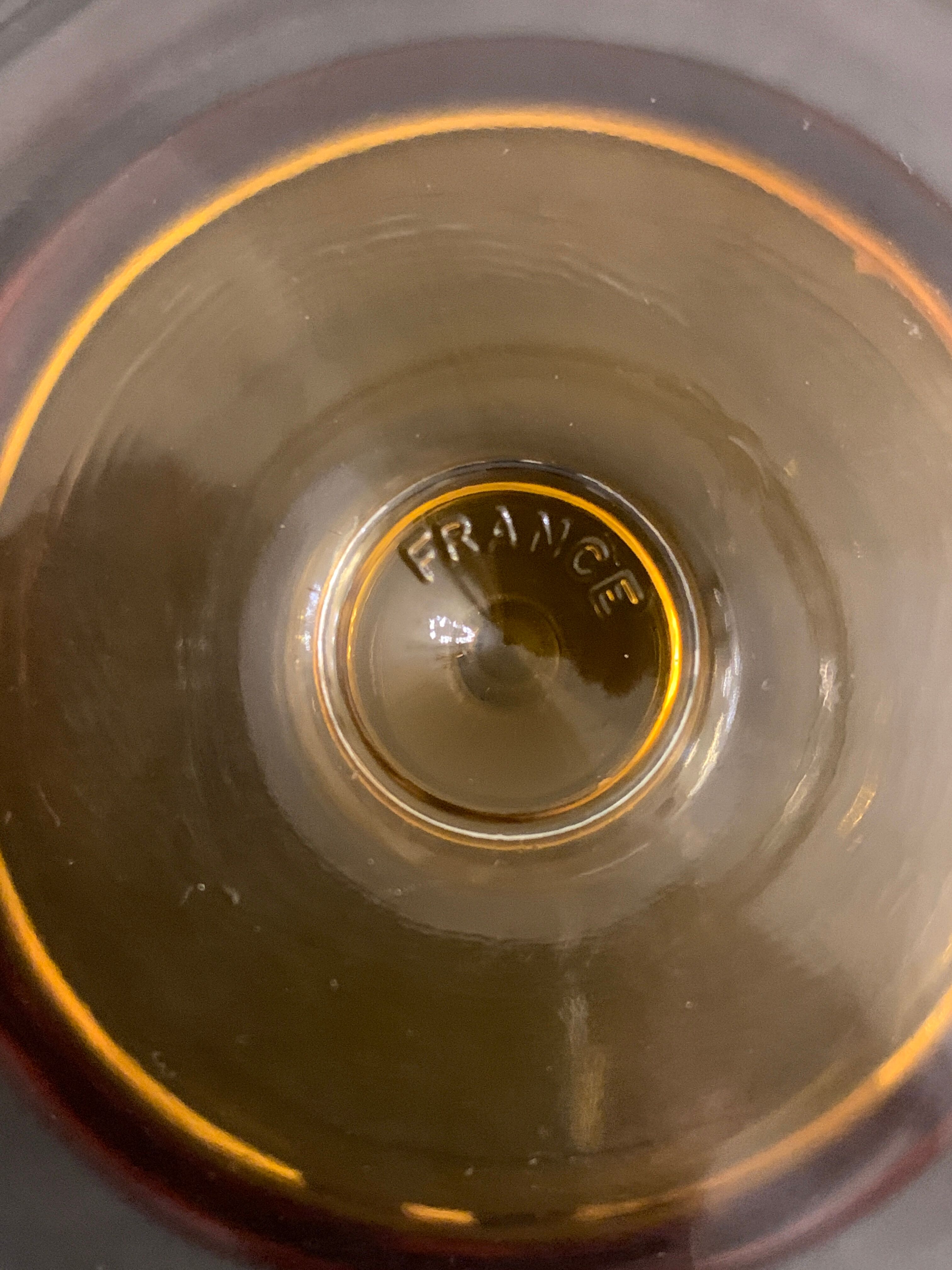 12 Luminarc cups in orange glass, France, 1970
