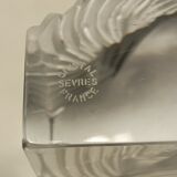 Sèvres paperweight, frosted crystal profile portrait of a woman