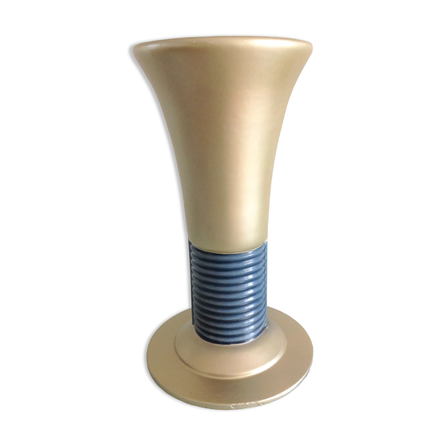 Blue and gold tulip vase in enamelled art deco style / 30s-40s