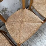 Set of 4 straw chairs circa Dordogne