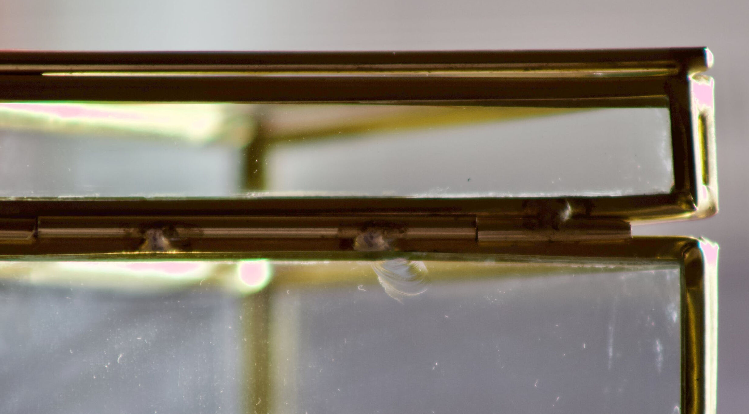 4 old glass, brass and mirror jewellery boxes