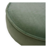 Midcentury Style Circular Brass and Cotton Velvet Italian Bar Stools