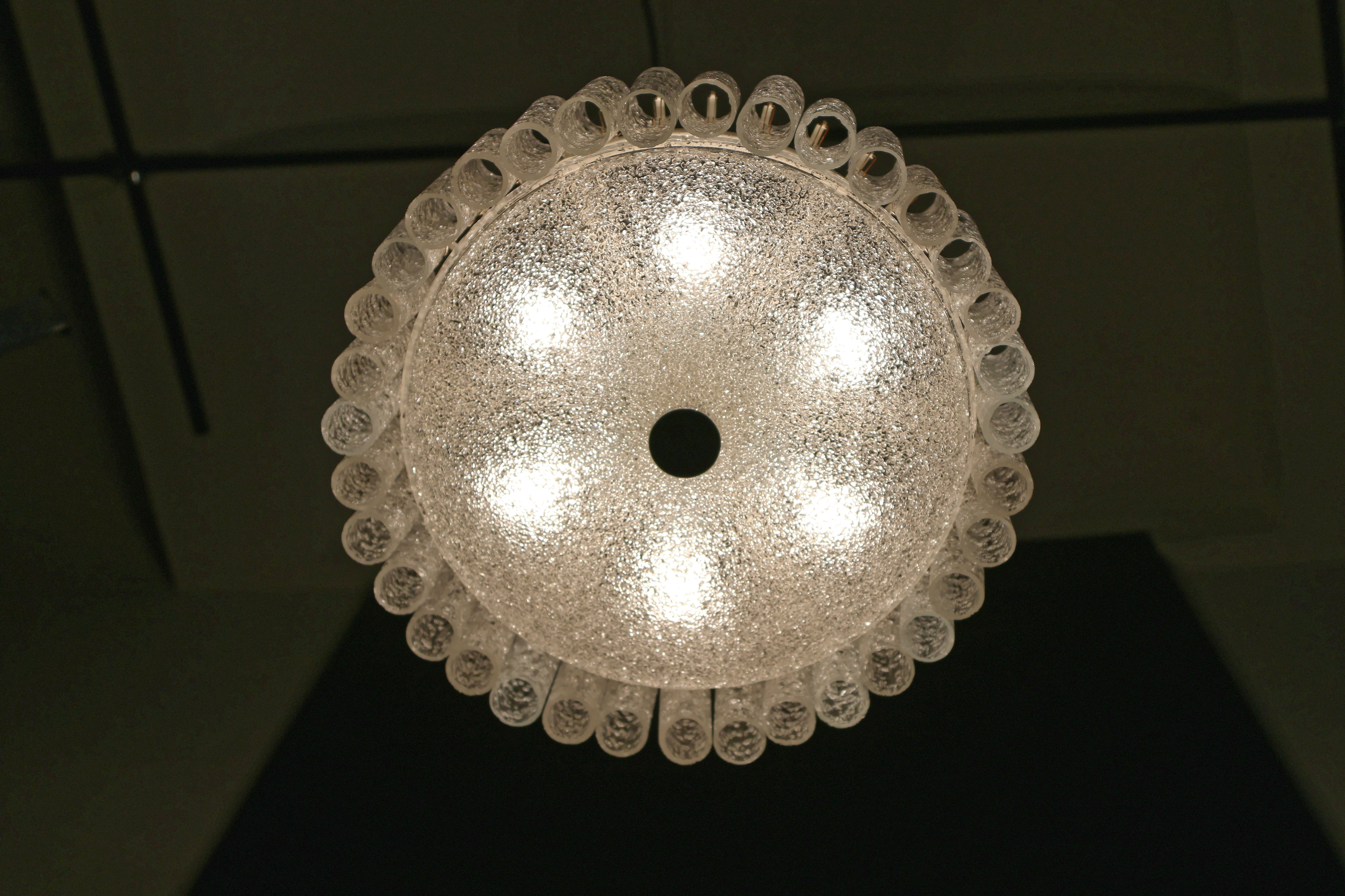 Ice Glass Chandelier from Doria Leuchten, 1960s