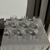 Set of 10 small vintage glass ice cream bowls.
