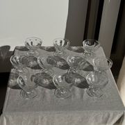 Set of 10 small vintage glass ice cream bowls.