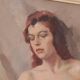Original French oil on canvas – “Woman Portrait” by Philippe de Rougemont – vintage & framed – 72.5 × 64 cm (28.5" × 25.2")