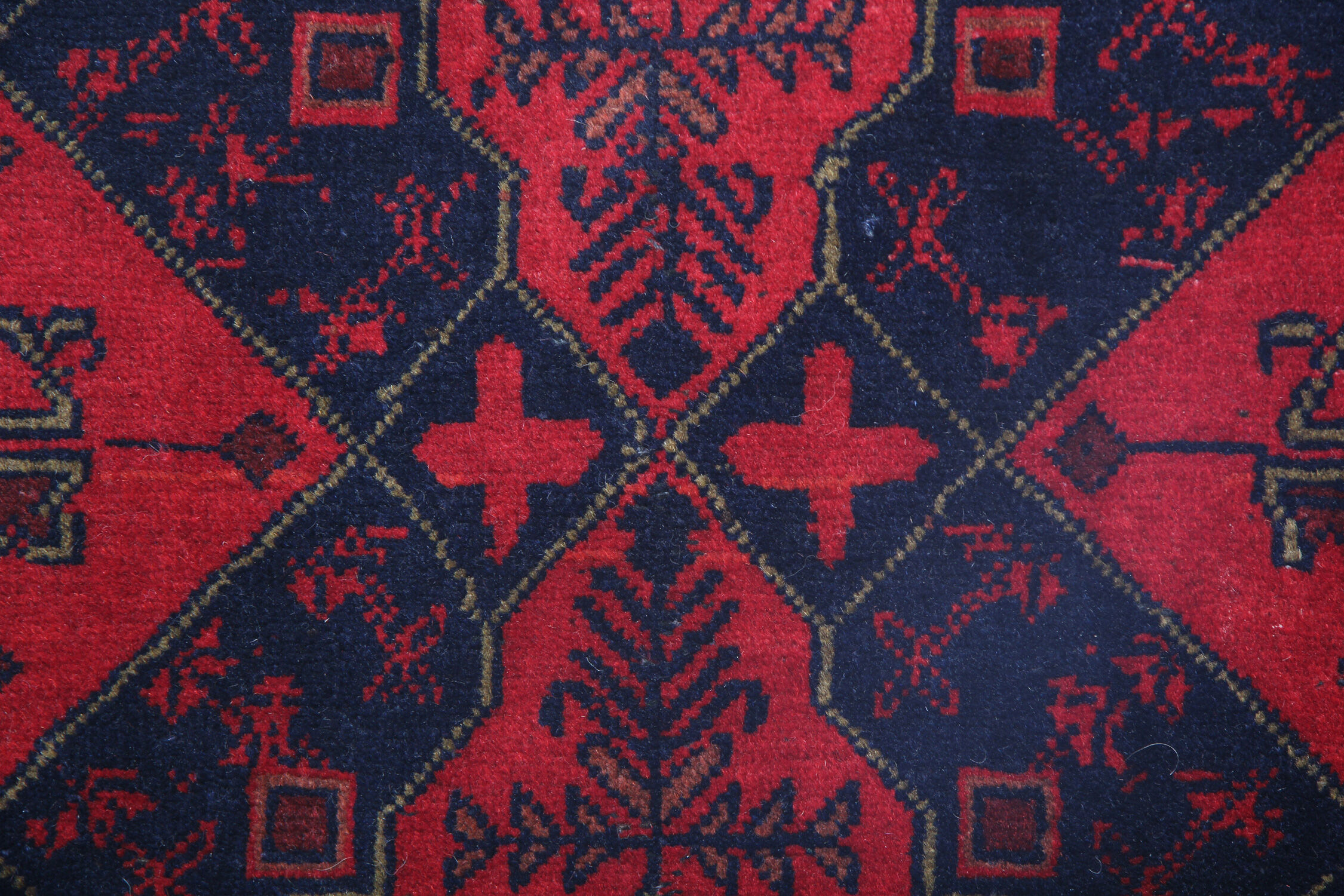 Handmade afghani rug, oriental wool carpet 48x100cm