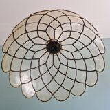 Suspension vintage en nacre de capiz, années 70