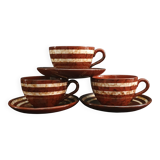 "Mary" Sarreguemines trio of cups