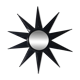 Antique metal star wall mirror black