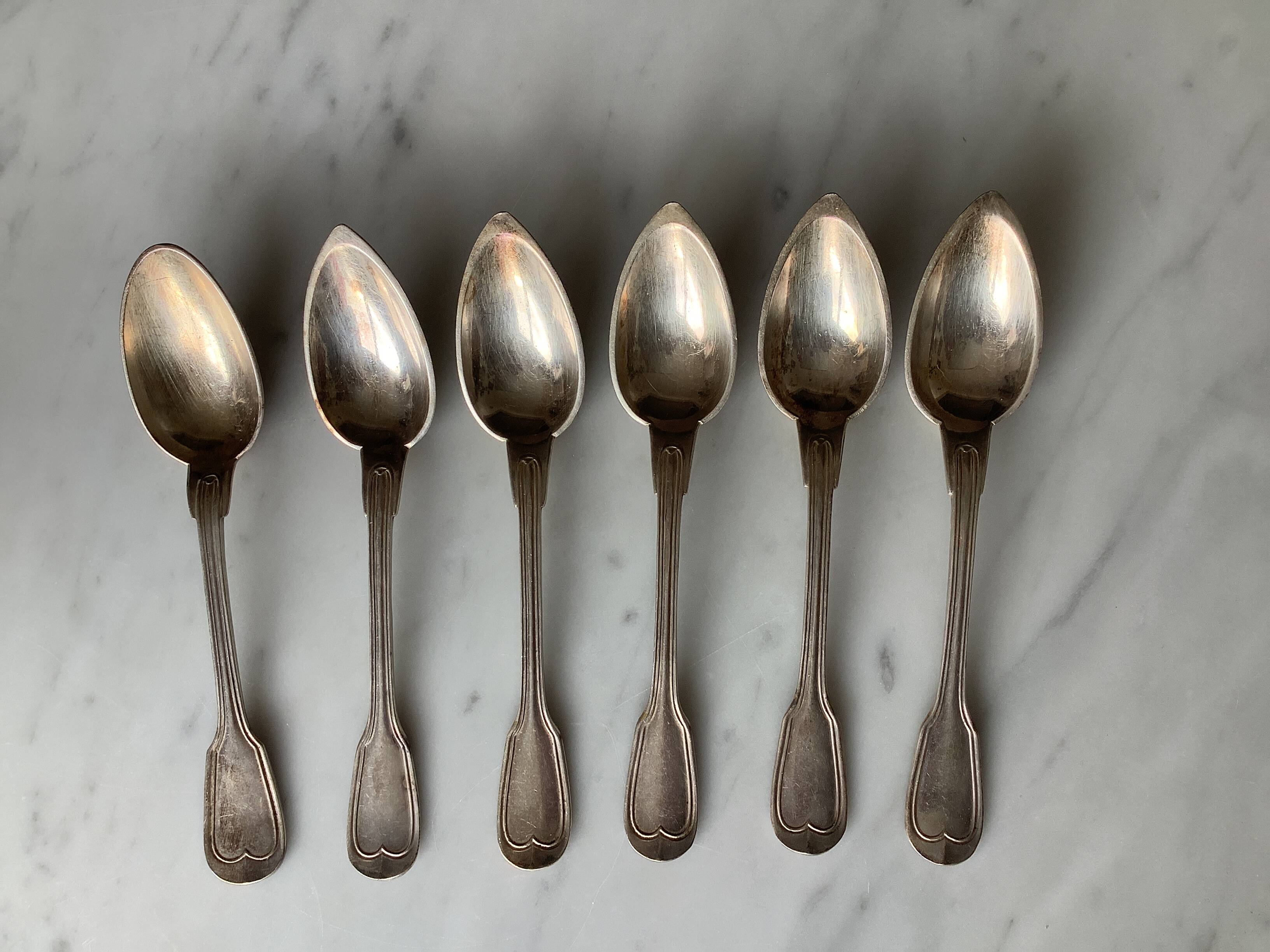 Silver-plated metal spoons