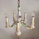 Handgeformt vergoldet vintage Porzellan Kronleuchter Capodimonte 1960er