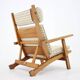 Hans J. Wegner Oak Reclining Lounge Chair Model AP71, Denmark 1968
