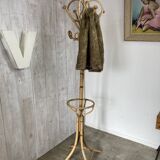 Vintage rattan coat rack