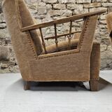 Pair of 50" Brutalist armchairs