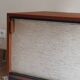 Teak enfilade, sliding canvas doors, 1960s.