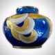 Azar Laguionie modernist art deco vase in Limoges enamels