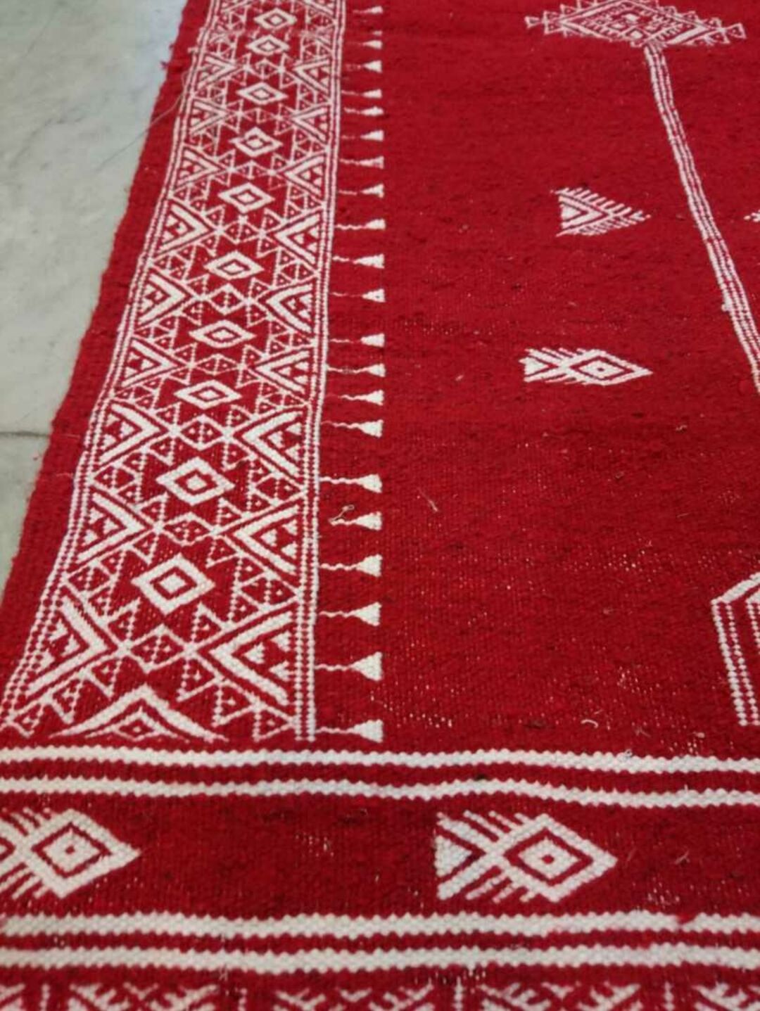 Handmade Kilim red and white corridor 190x58cm