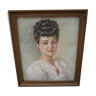 Portrait de femme par G.Sassier école de Crozant 1949