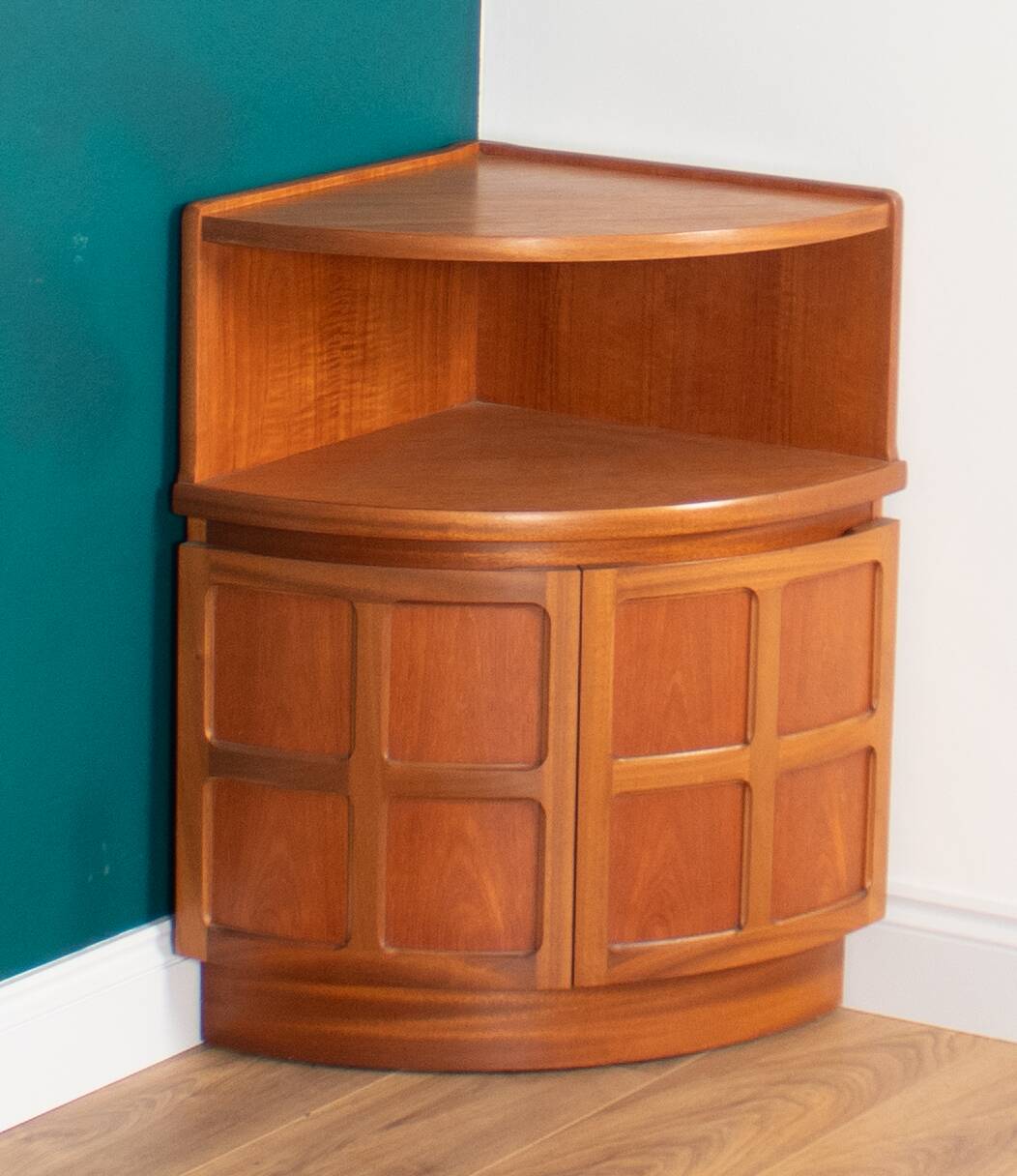 Retro Teak 1960s Nathan Corner Cabinet, Lamp Table, Bar