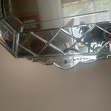 Venetian mirror with pareclose 19th / 20th century Height 80 cm