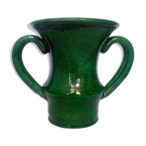Jean Austruy enamelled green vase