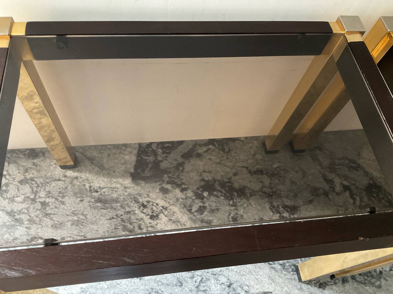 Pair of Hollywood Regency style side tables