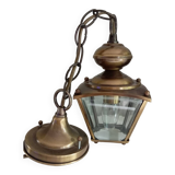 Vestibule lantern/suspension 4 sides beveled glass and brass