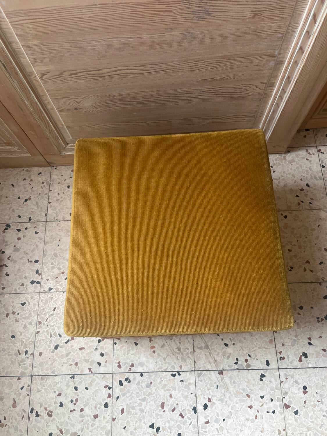 Velvet pouffe