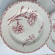 Lot of 4 flat plates Iron Earth, Lunéville carnation model