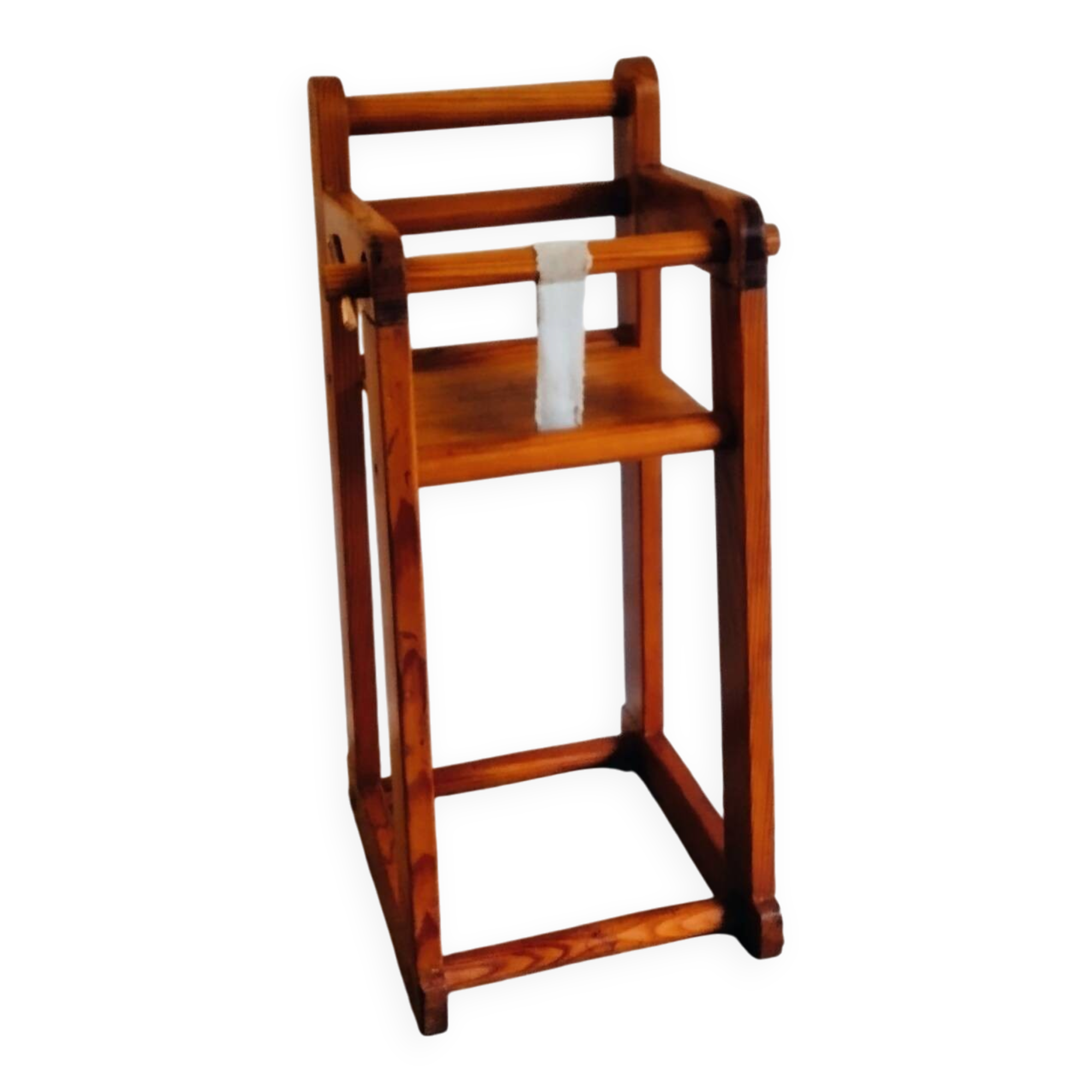 High chair for baby in solid pine - mid 20th century.