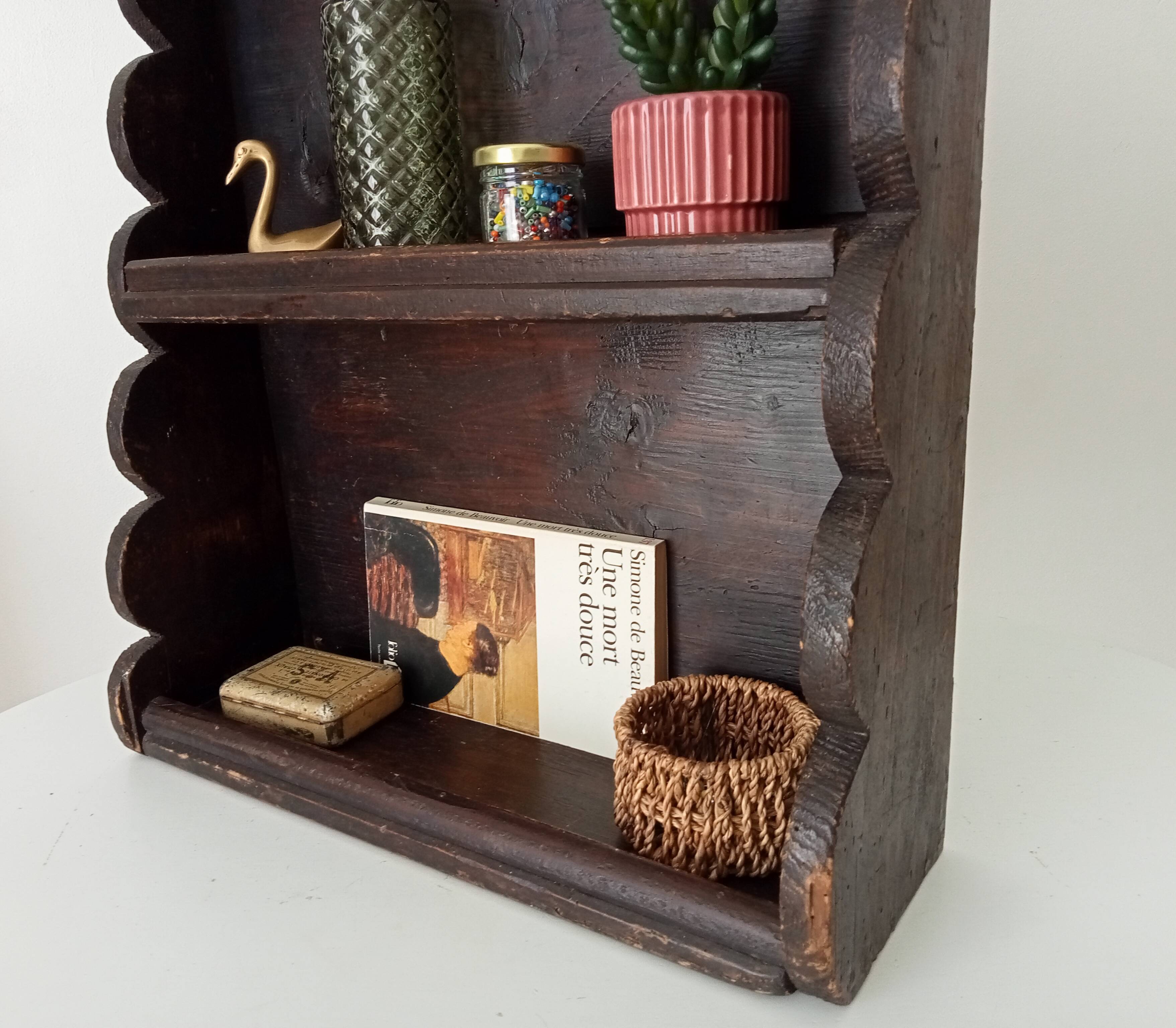 Antique brutalist wall shelf