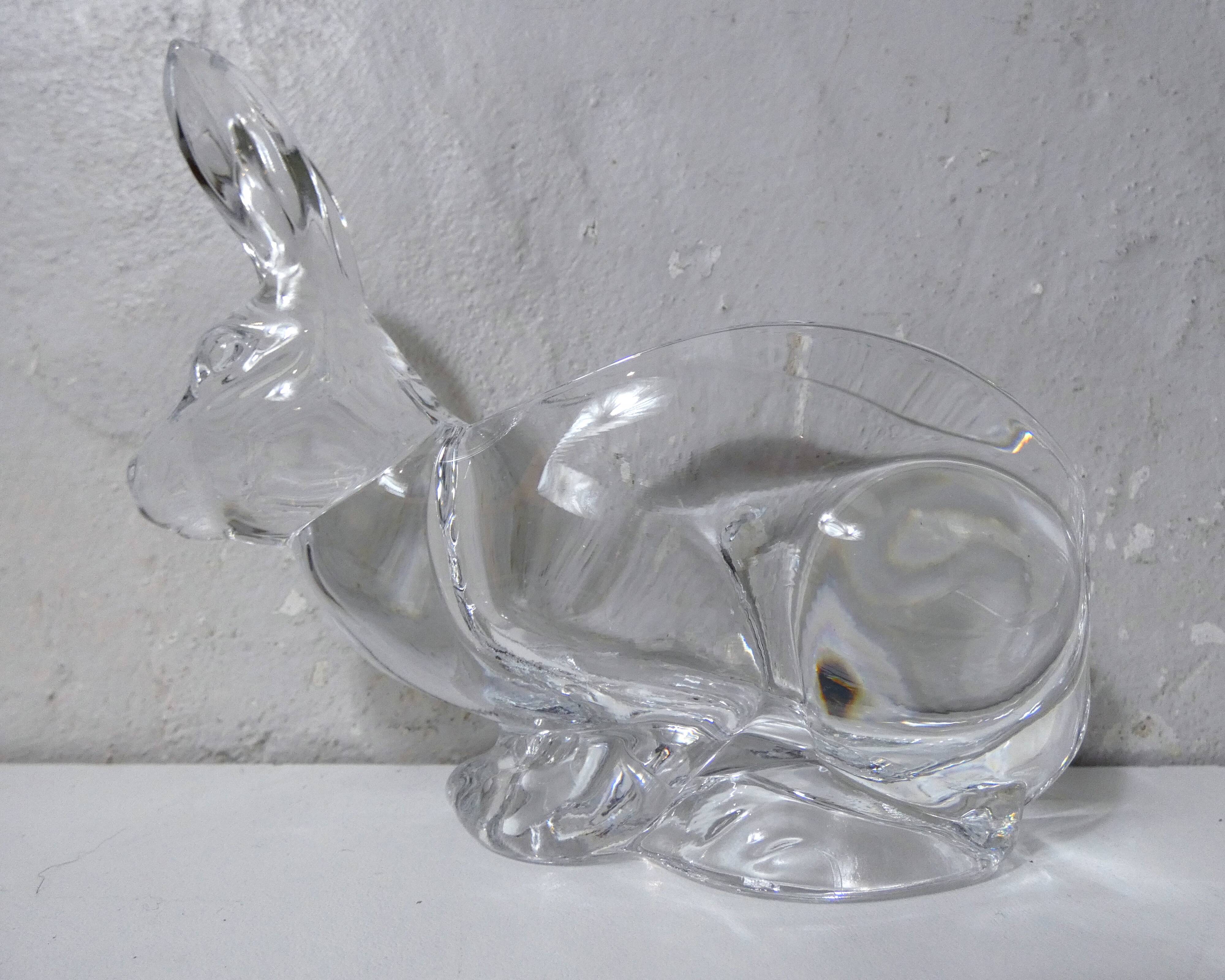 crystal rabbit trinket tray