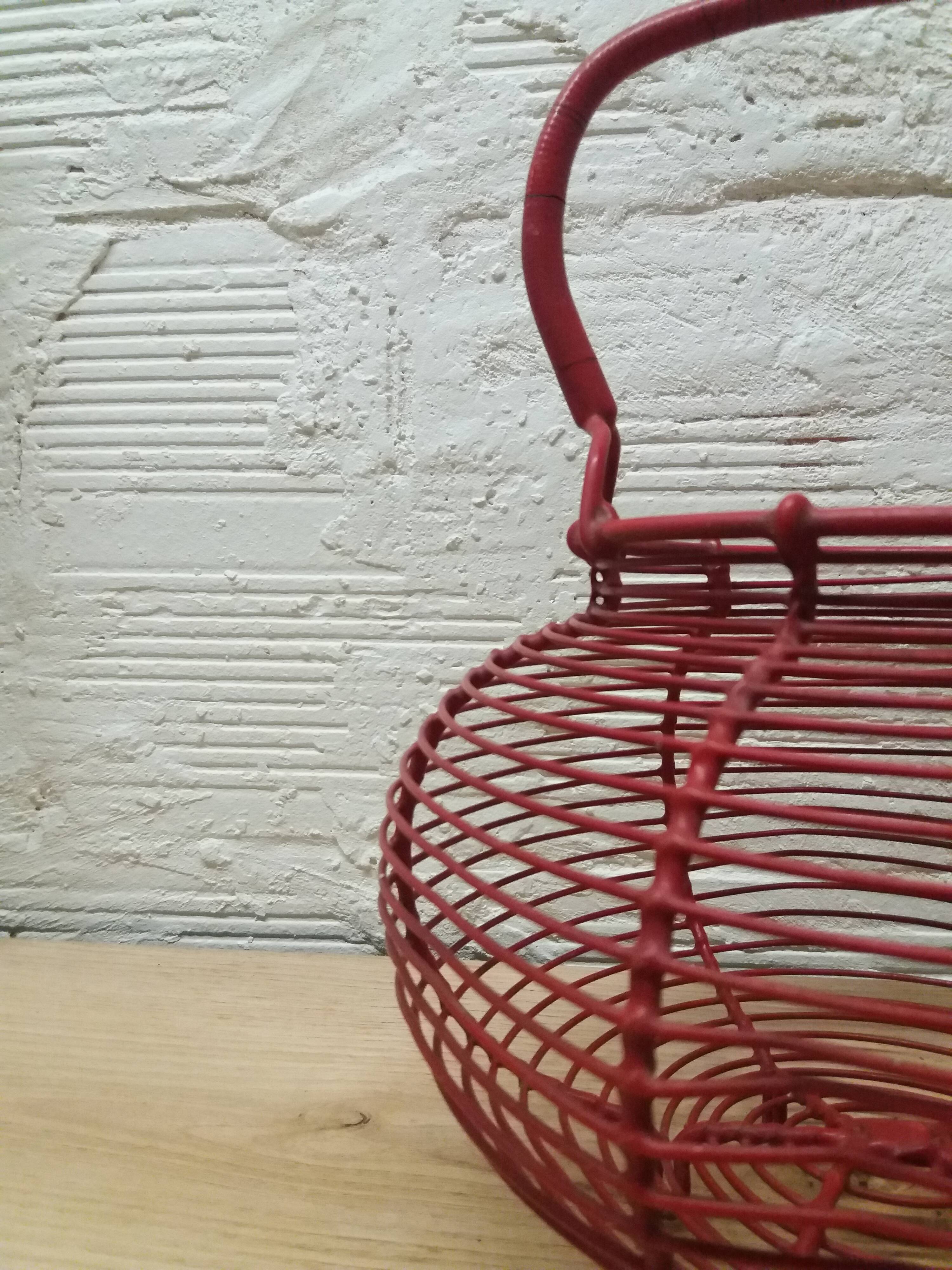 Vintage red egg basket