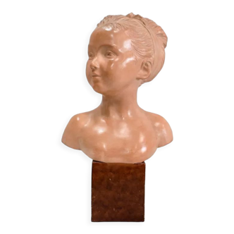 Terracotta bust of louise brongniart, after houdon – 1900