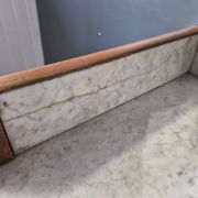 Antique dressing table with marble and solid wood with mirror.