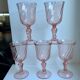 Set of 5 pink wine glasses 50s