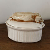 Terrine in faience, pig shape