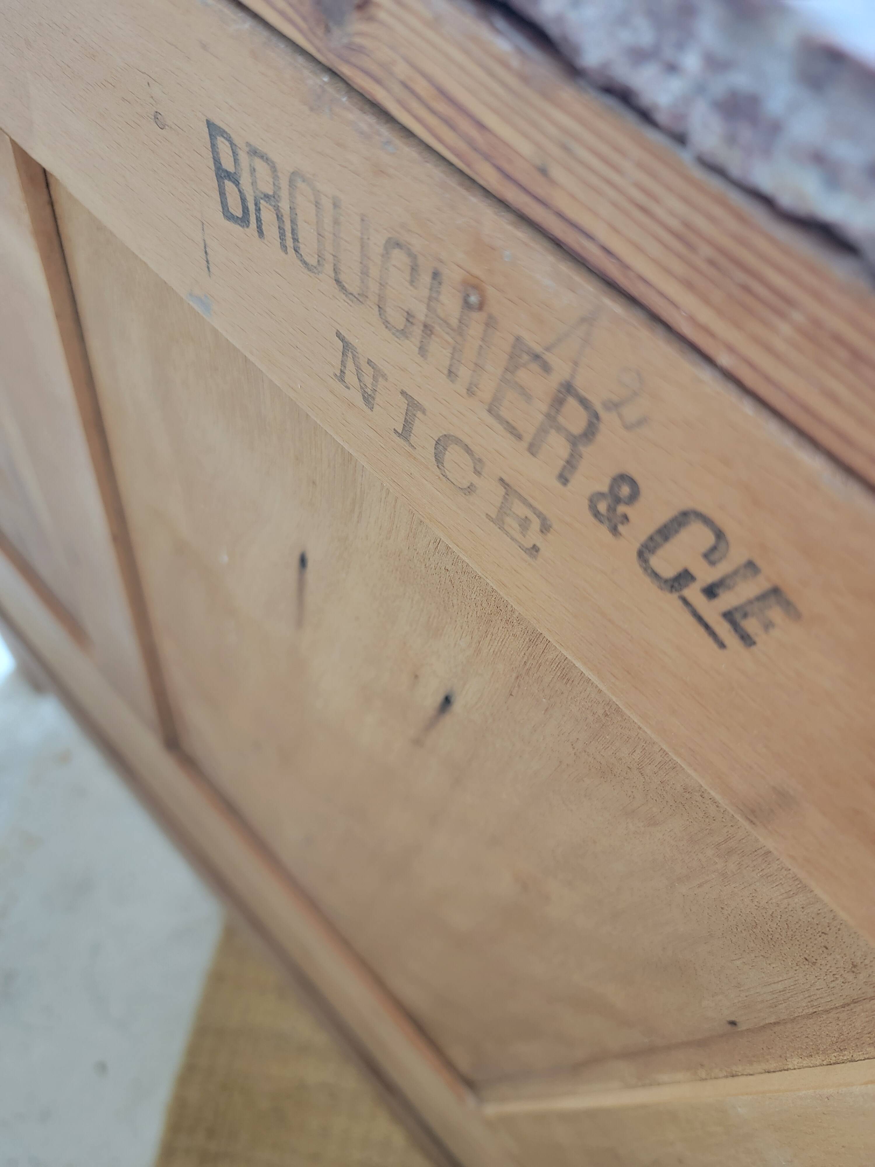 Antique wooden and marble buffet console