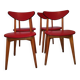 Set of 4 Vintage Chairs – 50s/60s Design – Red Faux Leather – Stackable