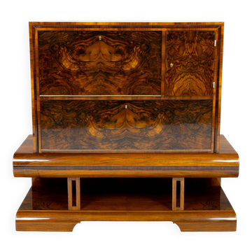Meuble bar Art Déco en noyer, Wilhelm Mosurski - années 30
