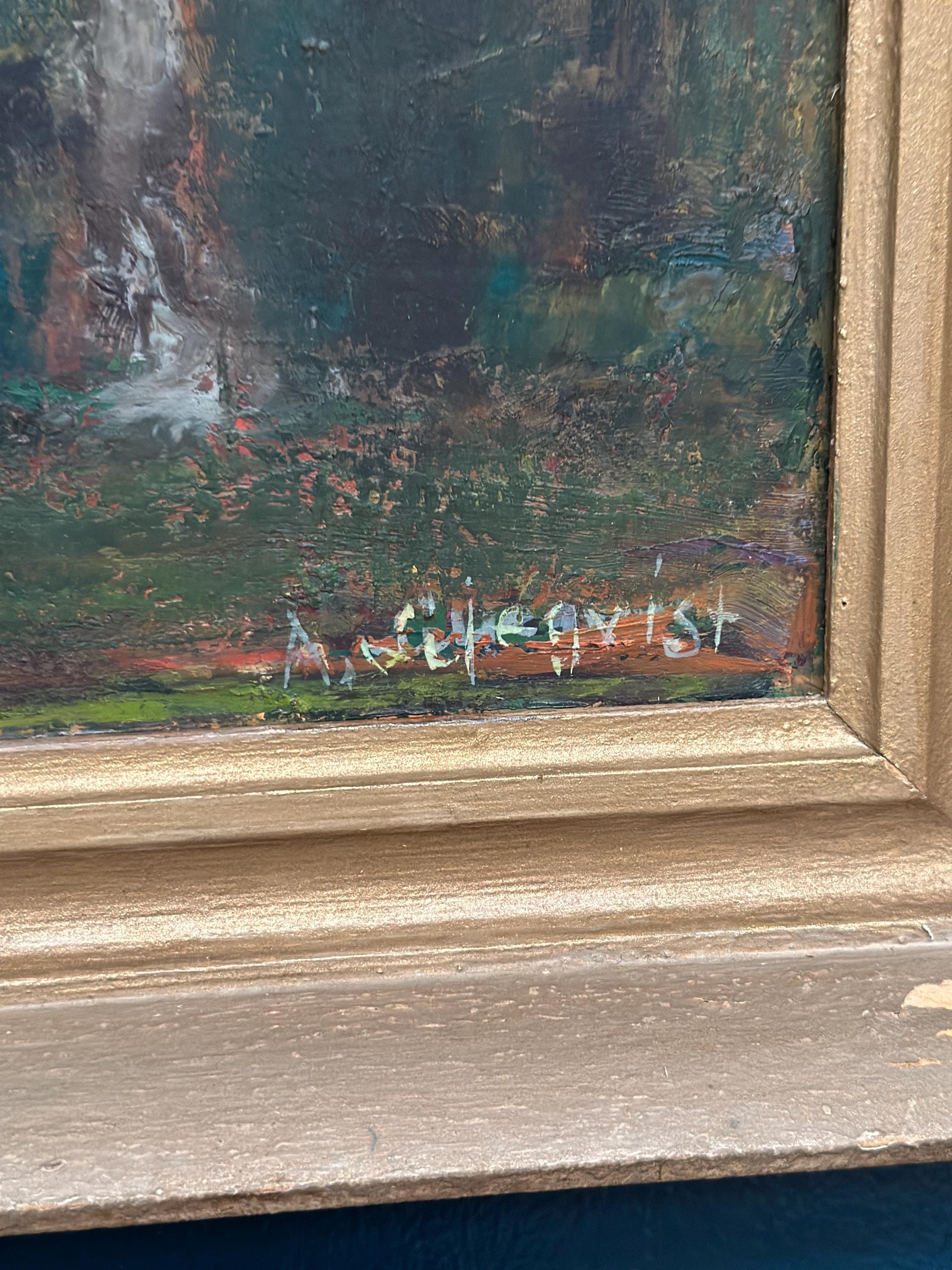 Original Swedish Oil on Panel – “Forest” by Anders Liljeqvist – Signed
