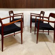 Danish teak model 56 chairs by Niels O. Møller for J.L. Møllers, 1954, set of 4