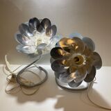 Pair of vintage flower bedside lamps