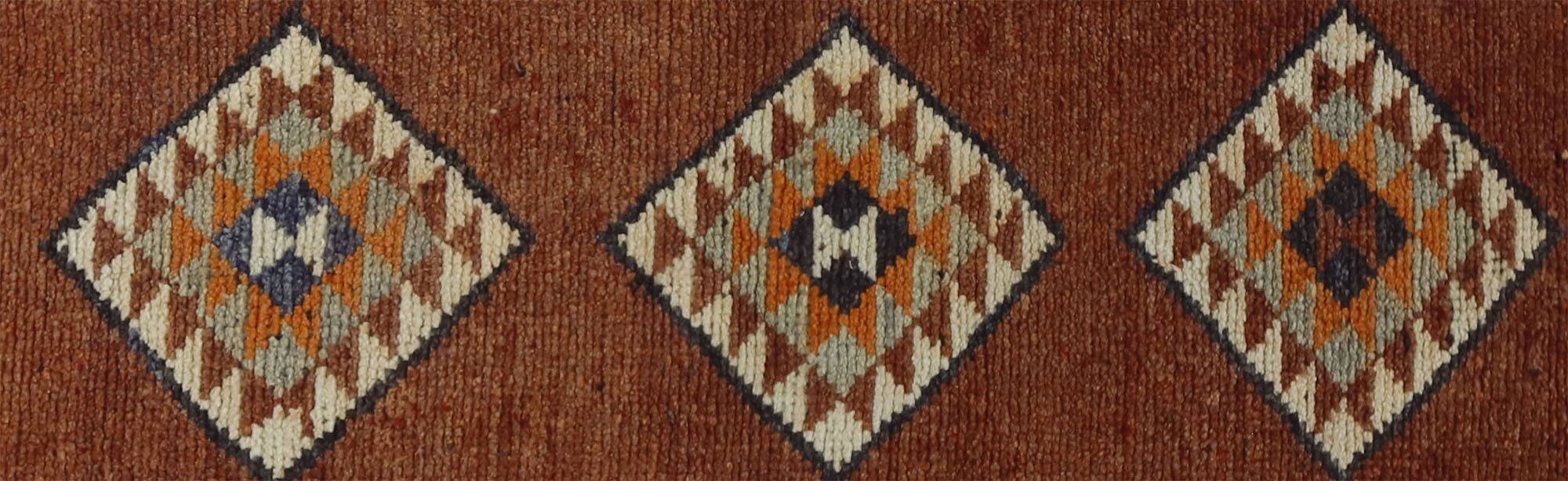 Herki vintage wool hallway rug, 307 x 87 cm