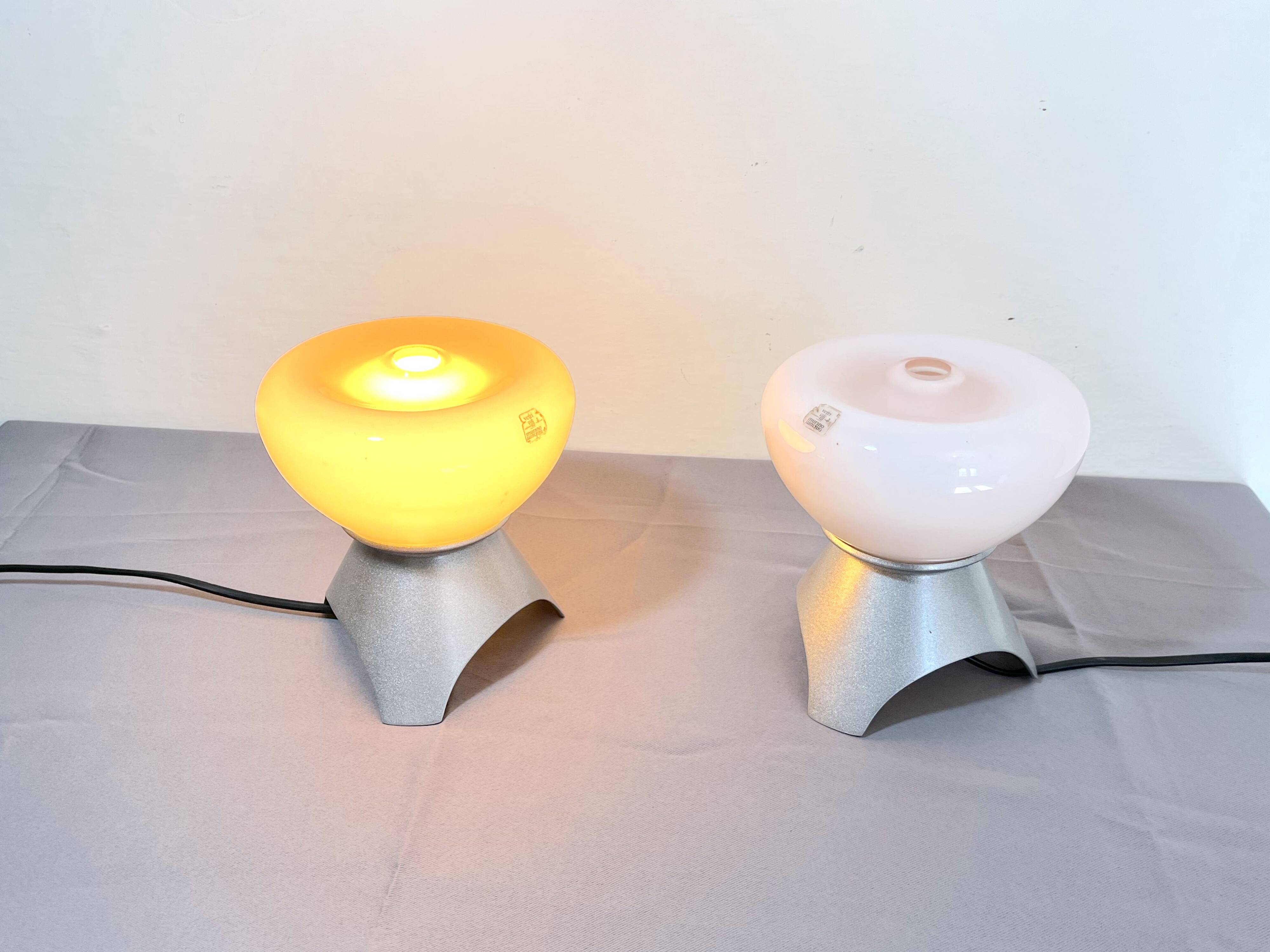 Pair of Murano glass bedside lamps, 1970