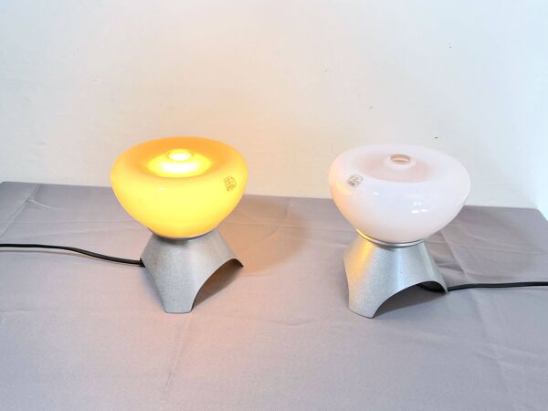 Paire de lampes de chevets en verre de Murano, 1970