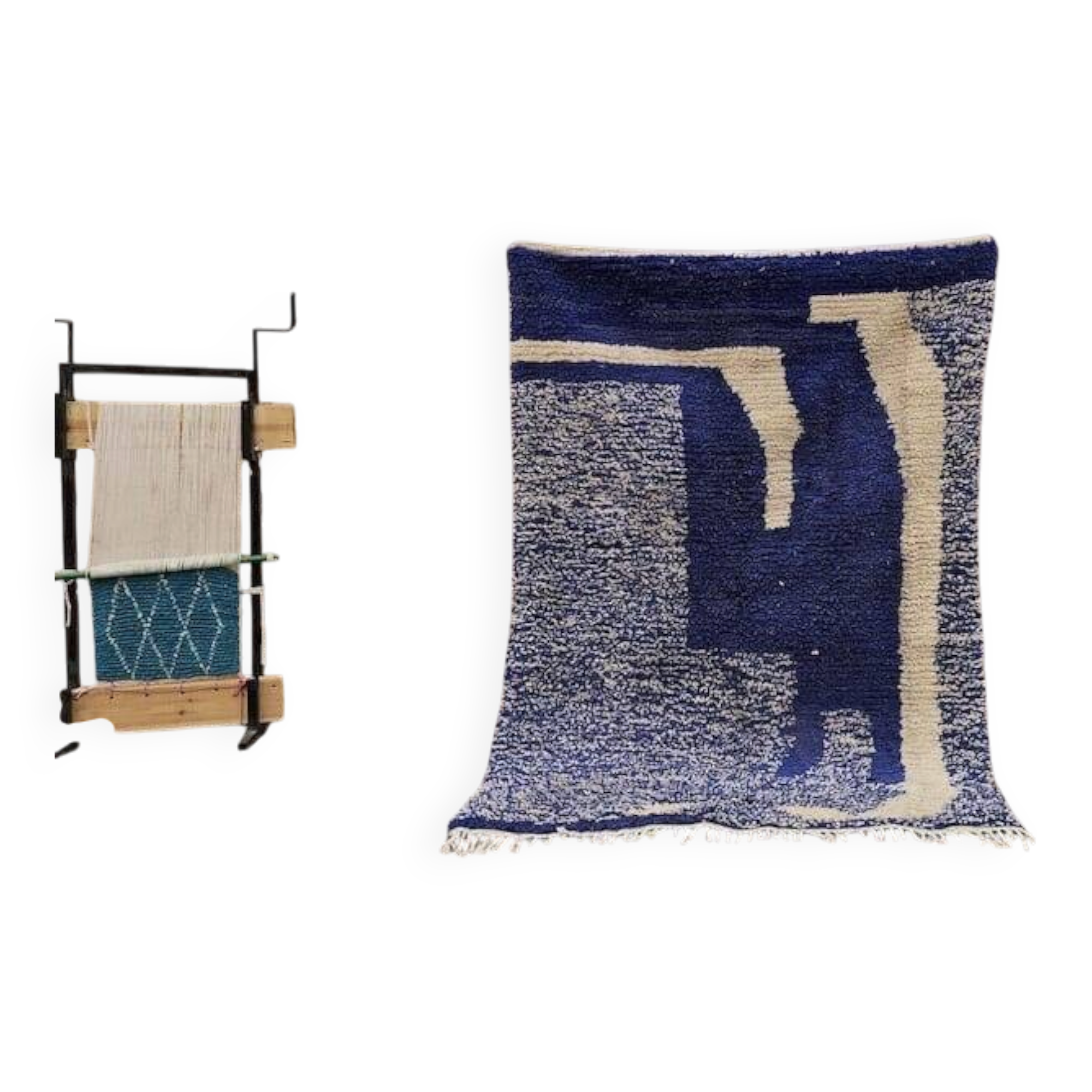 Tapis berbère tissé main artisanale traditionnelle 1,5/2,5 m