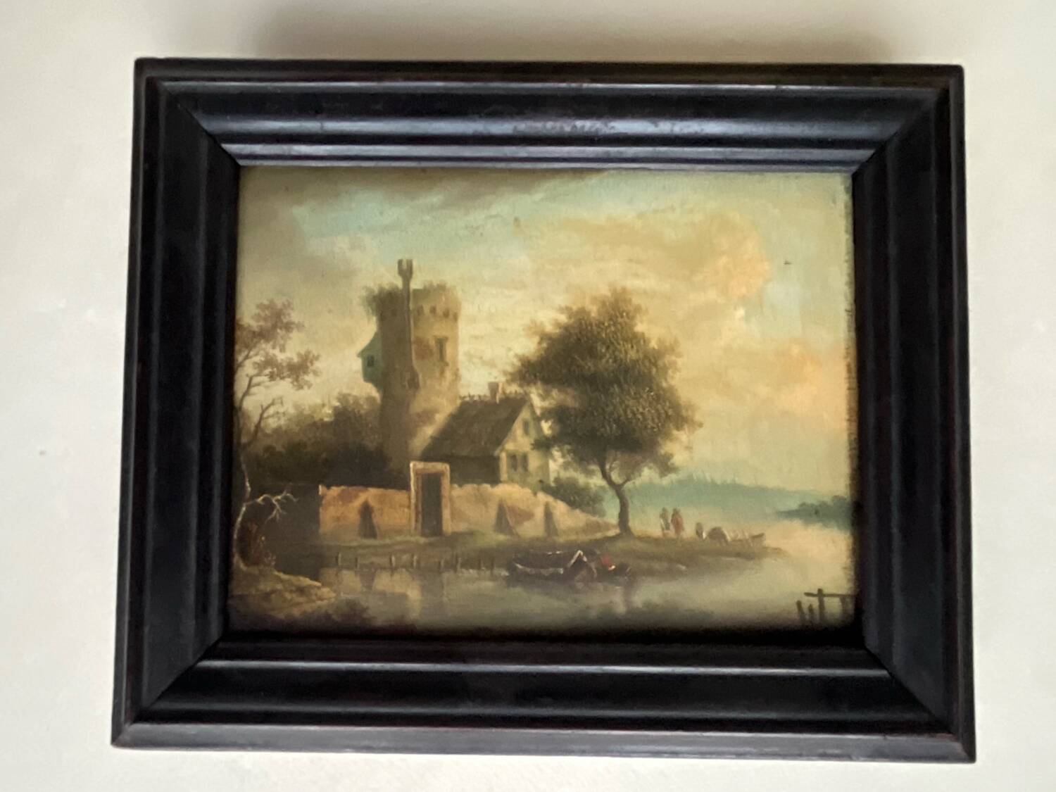 Small painting: oil on panel - lively landscape