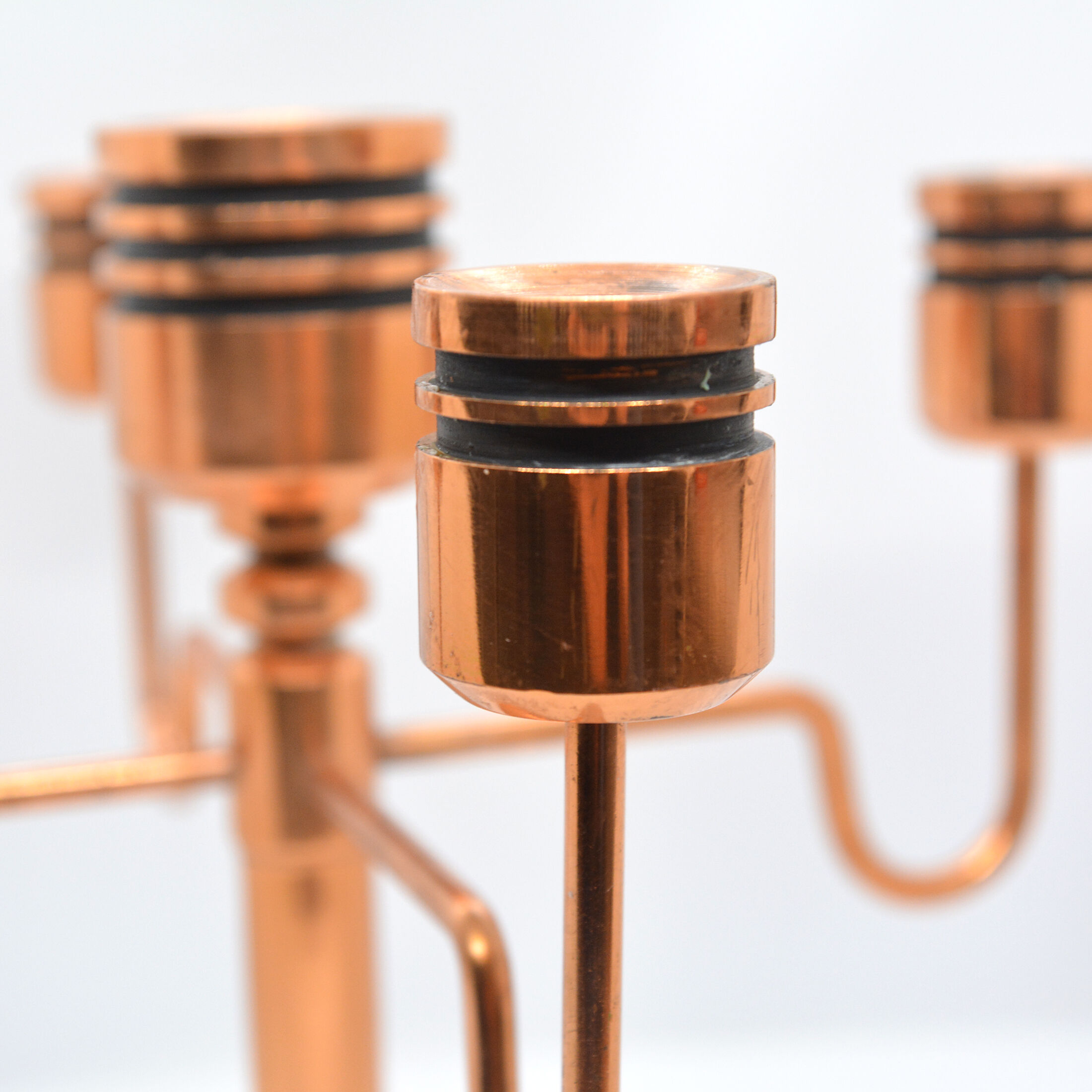 Copper five-arm candlestick Denmark 1960s